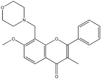 7-Methoxy-3-methyl-8-(4-morpholinylmethyl)flavone Struktur