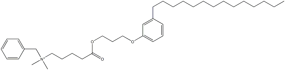 N,N-Dimethyl-N-benzyl-N-[4-[[3-(3-tetradecylphenyloxy)propyl]oxycarbonyl]butyl]aminium Struktur