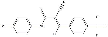 2-Cyano-3-hydroxy-3-[4-trifluoromethylphenyl]-N-[4-bromophenyl]acrylamide Struktur