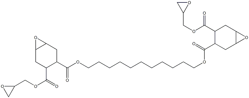 Bis[2-(glycidyloxycarbonyl)-4,5-epoxy-1-cyclohexanecarboxylic acid]1,11-undecanediyl ester Struktur