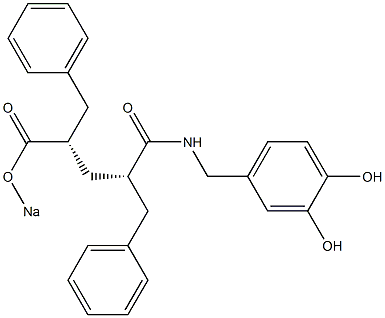 4-[[(2S,4S)-2,4-Dibenzyl-4-sodiooxycarbonylbutyryl]aminomethyl]-1,2-benzenediol Struktur