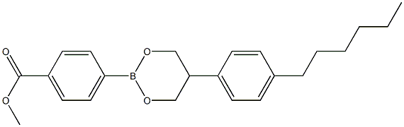 4-[5-(4-Hexylphenyl)-1,3,2-dioxaborinan-2-yl]benzoic acid methyl ester Struktur