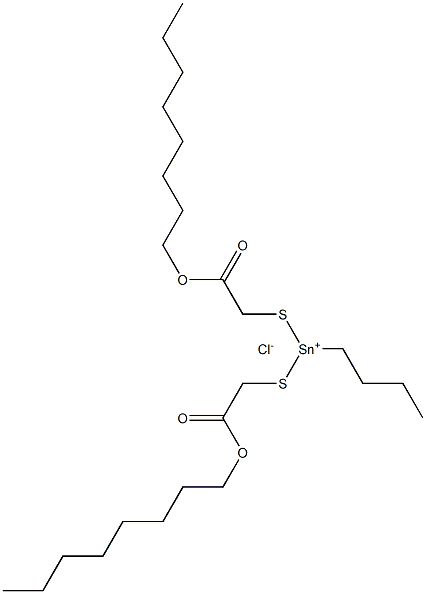 Butylbis(octyloxycarbonylmethylthio)tin(IV) chloride Struktur