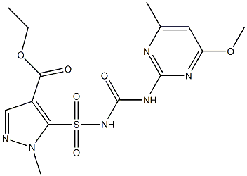 5-(4-Methoxy-6-methyl-2-pyrimidinylaminocarbonylsulfamoyl)-1-methyl-1H-pyrazole-4-carboxylic acid ethyl ester Struktur