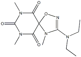 3-(Diethylamino)-4,7,9-trimethyl-1-oxa-2,4,7,9-tetraazaspiro[4.5]deca-2-ene-6,8,10-trione Struktur