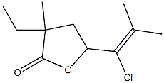 5-(2-Methyl-1-chloro 1-propenyl)dihydro-3-ethyl-3-methylfuran-2(3H)-one Struktur