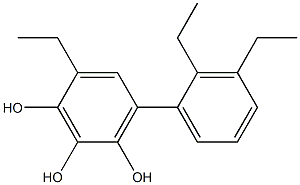 4-Ethyl-6-(2,3-diethylphenyl)benzene-1,2,3-triol Struktur