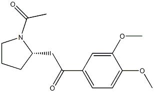 (2S)-1-Acetyl-2-[2-(3,4-dimethoxyphenyl)-2-oxoethyl]pyrrolidine Struktur