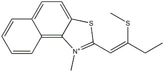 1-Methyl-2-[2-(methylthio)-1-butenyl]naphtho[1,2-d]thiazol-1-ium Struktur