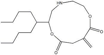 5-Nonyl-10-methylene-5-aza-2,8-dioxacycloundecane-1,9-dione Struktur