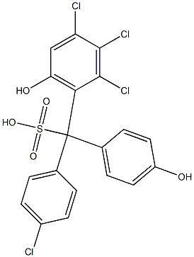 (4-Chlorophenyl)(2,3,4-trichloro-6-hydroxyphenyl)(4-hydroxyphenyl)methanesulfonic acid Struktur