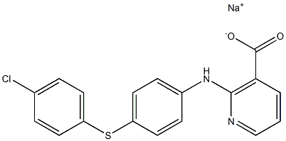 2-[p-(p-Chlorophenylthio)anilino]nicotinic acid sodium salt Struktur