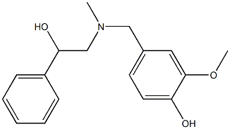 2-[N-(4-Hydroxy-3-methoxybenzyl)methylamino]-1-phenylethanol Struktur