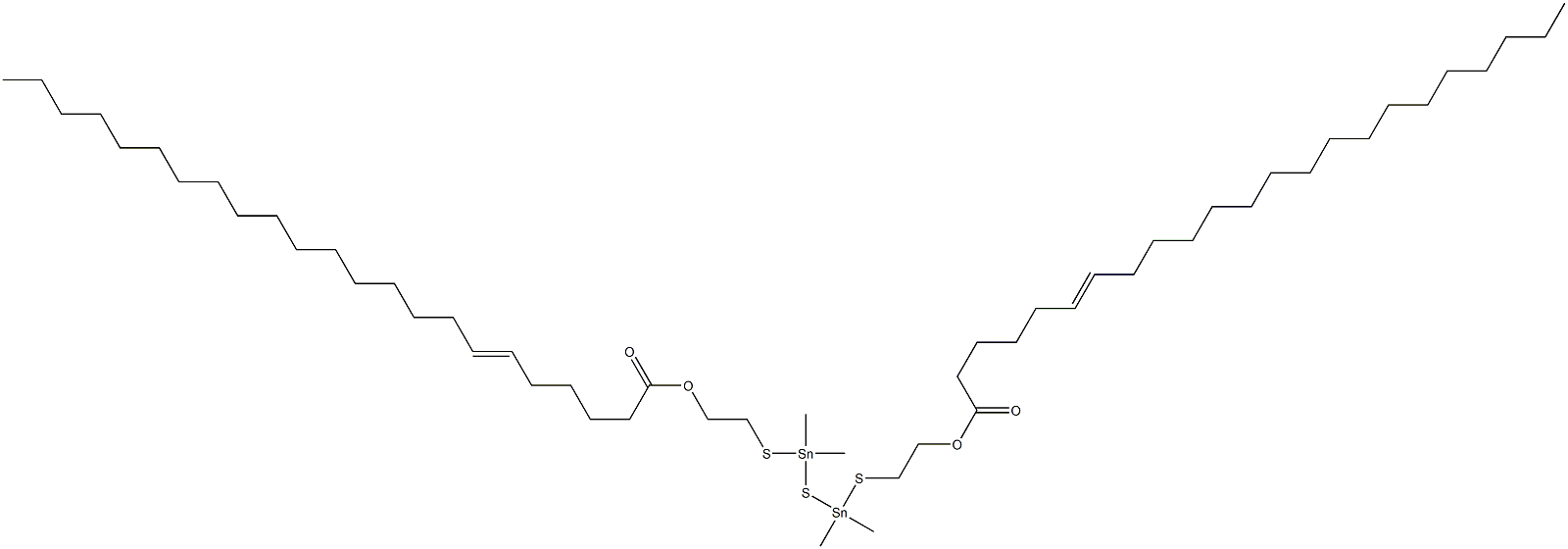 Bis[dimethyl[[2-(5-docosenylcarbonyloxy)ethyl]thio]stannyl] sulfide Struktur