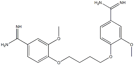 4,4'-[1,4-Butanediylbis(oxy)]bis[3-methoxybenzamidine] Struktur