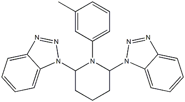 1-(3-Methylphenyl)-2,6-bis(1H-benzotriazol-1-yl)piperidine Struktur