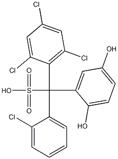 (2-Chlorophenyl)(2,4,6-trichlorophenyl)(2,5-dihydroxyphenyl)methanesulfonic acid Struktur