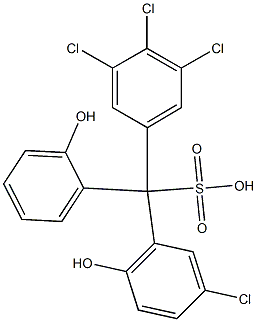 (3-Chloro-6-hydroxyphenyl)(3,4,5-trichlorophenyl)(2-hydroxyphenyl)methanesulfonic acid Struktur