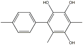 3,5-Dimethyl-6-(4-methylphenyl)benzene-1,2,4-triol Struktur