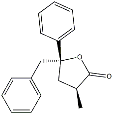 (3S,5R)-5-Benzyl-3-methyl-5-phenyl-2,3,4,5-tetrahydrofuran-2-one Struktur