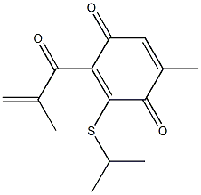 6-Methyl-2-[(1-methylethyl)thio]-3-(2-methylacryloyl)-2,5-cyclohexadiene-1,4-dione Struktur