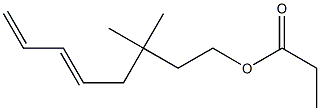 Propionic acid 3,3-dimethyl-5,7-octadienyl ester Struktur