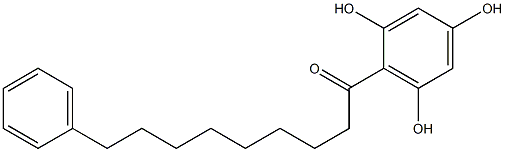 1-(2,4,6-Trihydroxyphenyl)-9-(phenyl)nonan-1-one Struktur