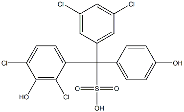 (3,5-Dichlorophenyl)(2,4-dichloro-3-hydroxyphenyl)(4-hydroxyphenyl)methanesulfonic acid Struktur