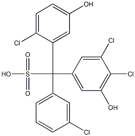 (3-Chlorophenyl)(2-chloro-5-hydroxyphenyl)(3,4-dichloro-5-hydroxyphenyl)methanesulfonic acid Struktur