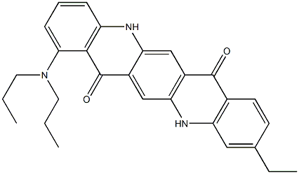 1-(Dipropylamino)-10-ethyl-5,12-dihydroquino[2,3-b]acridine-7,14-dione Struktur