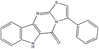 1-Phenyl-3-thia-4,9,10a-triazacyclopenta[b]fluoren-10(9H)-one Struktur