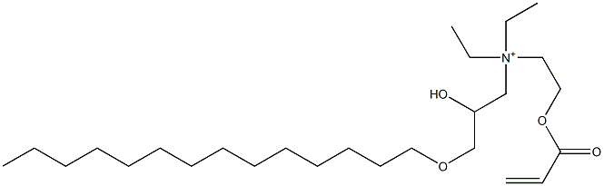 N,N-Diethyl-2-hydroxy-N-[2-[(1-oxo-2-propenyl)oxy]ethyl]-3-(tetradecyloxy)-1-propanaminium Struktur