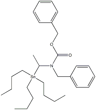 N-Benzyl-N-[1-(tributylstannyl)ethyl]carbamic acid benzyl ester Struktur