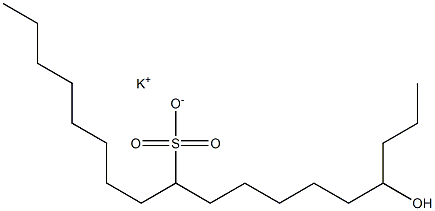 15-Hydroxyoctadecane-9-sulfonic acid potassium salt Struktur