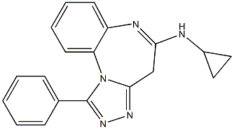 1-Phenyl-5-(cyclopropylamino)-4H-[1,2,4]triazolo[4,3-a][1,5]benzodiazepine Struktur