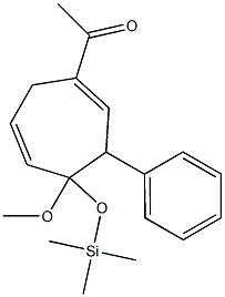 4-Methoxy-4-(trimethylsilyloxy)-1-acetyl-3-phenyl-1,5-cycloheptadiene Struktur