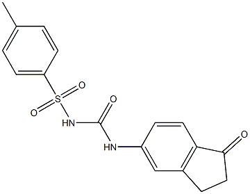 1-(1-Oxoindan-5-yl)-3-(4-methylphenylsulfonyl)urea Struktur