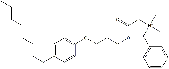 N,N-Dimethyl-N-benzyl-N-[1-[[3-(4-octylphenyloxy)propyl]oxycarbonyl]ethyl]aminium Struktur