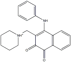 1-[[(4-(Phenylamino)-1,2-dihydro-1,2-dioxonaphthalen)-3-yl]methyl]piperidinium Struktur