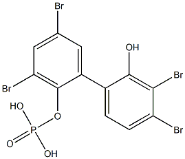 Phosphoric acid dihydrogen 3,3',4',5-tetrabromo-2'-hydroxy-2-biphenylyl ester Struktur