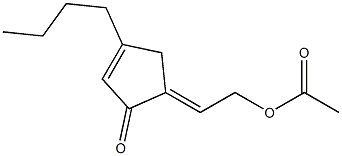 5-[(E)-2-Acetyloxyethylidene]-3-butyl-2-cyclopenten-1-one Struktur