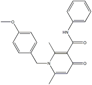 1-(4-Methoxybenzyl)-1,4-dihydro-2,6-dimethyl-N-phenyl-4-oxopyridine-3-carboxamide Struktur