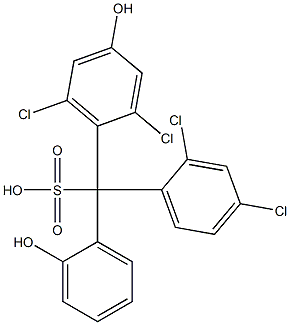 (2,4-Dichlorophenyl)(2,6-dichloro-4-hydroxyphenyl)(2-hydroxyphenyl)methanesulfonic acid Struktur