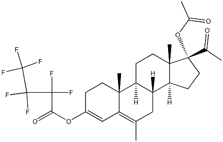 17-Acetoxy-6-methyl-3-(heptafluorobutyryloxy)pregna-3,5-dien-20-one Struktur