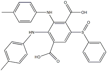 2-(Phenylsulfinyl)-5,6-di(p-toluidino)terephthalic acid Struktur