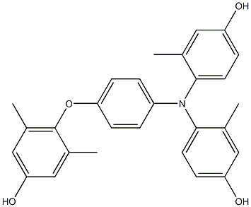 N,N-Bis(4-hydroxy-2-methylphenyl)-4-(4-hydroxy-2,6-dimethylphenoxy)benzenamine Struktur