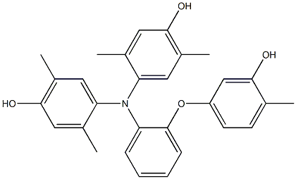 N,N-Bis(4-hydroxy-2,5-dimethylphenyl)-2-(3-hydroxy-4-methylphenoxy)benzenamine Struktur