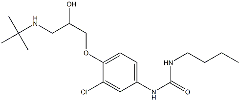 1-Butyl-3-[3-chloro-4-[2-hydroxy-3-[tert-butylamino]propoxy]phenyl]urea Struktur