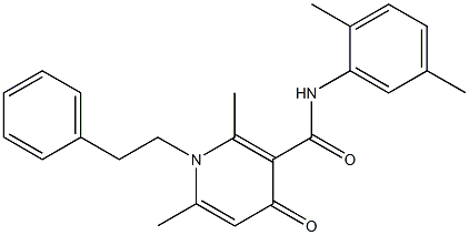 N-(2,5-Dimethylphenyl)-1-phenethyl-2,6-dimethyl-4-oxo-1,4-dihydro-3-pyridinecarboxamide Struktur