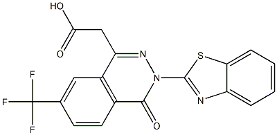 3-(2-Benzothiazolyl)-7-trifluoromethyl-3,4-dihydro-4-oxophthalazine-1-acetic acid Struktur